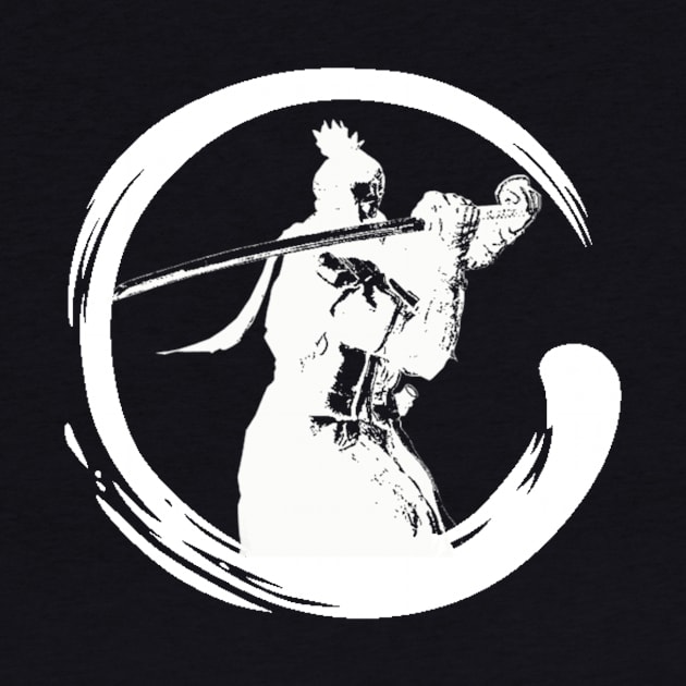 Sekiro Shadows Die Twice Enso Silhouette White by StebopDesigns